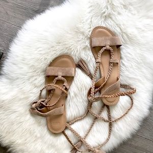 ASOS Fleur Suede Tie Leg Sandals